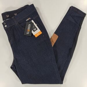 Kerrits Stretch Denim Knee Patch Breech Womens XL 38x31 Blue Jeans Equestrian